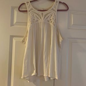 Loft white crochet detail tank top